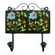 Forest Green Sky Blue Floral Tiles Hooks